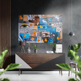 Patchwork Eyes Brushed Aluminium Dibond Wall Art.